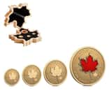 2025 Canada 1.4 oz Gold Maple Canadian Flag 60th Ann 4-Coin Set
