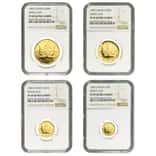 1989 1.85 oz Gold Canadian Maple Leaf 4-Coin Set NGC PF 69 UCAM - 10th Anniversary