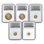 2010 British Sovereign 5-Coin 2.0599 oz Gold Proof Set NGC PF 69 Ultra Cameo