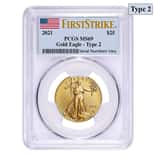 2021 1/2 oz Gold American Eagle Type 2 PCGS MS 69 First Strike