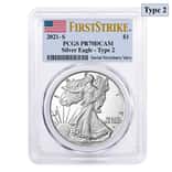 2021-S 1 oz Proof Silver American Eagle Type 2 PCGS PF 70 FS