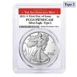 2021-S 1 oz Proof Silver American Eagle Type 2 PCGS PF 70 FDOI (SF Label)