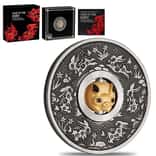 2023 Tuvalu 1 oz Antiqued Silver Lunar Year of The Rabbit Rotating Charm (w/Box & COA)