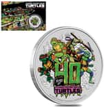 2024 1 oz Tuvalu Teenage Mutant Ninja Turtles™ 40th Ann. Colorized Silver Coin