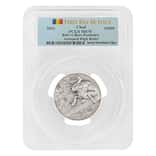 2021 Chad 2 oz Silver Bull vs Bear Pandemic Coin PCGS MS 70 FDOI Antiqued High Relief