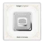 50 gram Geiger Original Square Silver Bar .999 Fine (In Assay)