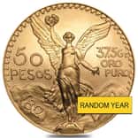 Gold at Spot - 50 Pesos Mexican Gold Coin AU/BU (Random Year)