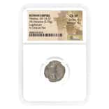 14-37 AD Roman Empire Tiberius AR Denarius Silver Coin NGC Ch VF