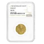1758 Netherland Utrecht 1 Ducat Gold Coin NGC AU 53