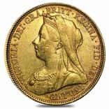 1893-1901-S Australia Gold Sovereign Victoria Veil Head Avg Circ