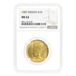 1907 $10 Indian Head Gold Eagle Coin NGC MS 62