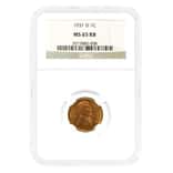 1931-D Lincoln Wheat Penny 1 Cent NGC MS 65 RB