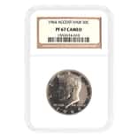 1964 Proof Kennedy Silver Half Dollar 50C Accent Hair NGC PF 67 Cameo