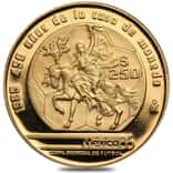 1985 Mexico 250 Pesos 1/4 oz Proof Gold World Cup/450th Ann. Coin