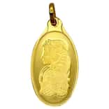 2.5 gram Gold PAMP Suisse Lady Fortuna Oval Pendant .9999 Fine