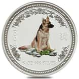 2006 5 oz Silver Lunar Dog Colorized BU Australian Perth Mint