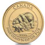 2015 1/4 oz $10 Canadian Gold Polar Bear and Cub .9999 Fine BU (Sealed)