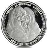 2019 Congo 1 oz Prooflike Silverback Gorilla Silver Coin