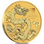 2024 1/10 oz Gold Lunar Dragon BU Australia Perth Mint