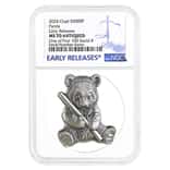2024 Chad 1 oz Silver Panda Shaped Coin NGC MS 70 ER One of First 100