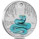 2025 1 oz Colorized Silver Lunar Snake BU Perth Mint