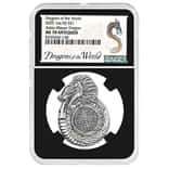 2025 1 oz Fiji Dragons of the World Aztec-Mayan Dragon Antiqued Silver Coin NGC MS 70