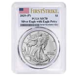 2025 Eagle Privy 1 oz Silver American Eagle PCGS MS 70 FS (Flag)