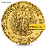 Germany 5 Marks Gold Coin Avg Circ AGW .0576 oz (Random Year/Design)