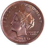 2010 1 oz AV NORFED Bud's Gun Shop Second Amendment Liberty Copper Round .999 Fine