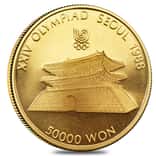 1987 1 oz South Korea 50,000 Won Seoul Olympics Proof Gold Coin