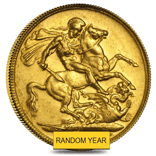 British Gold Half Sovereign Coin Avg Circ (Random Year)