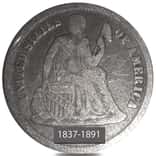 1837-1891 Carson City Seated Liberty Dime 10C Silver Coin Circulated (Random Year)