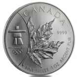 2008 1 oz Canadian Silver Maple Leaf Coin BU Olympic Inukshuk (Sealed)