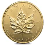 Gold at Spot - 1 oz Canadian Gold Maple Leaf Coin (Random Year, Abrasions)