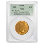 1908 $10 Indian Head Gold Eagle Coin No Motto PCGS MS 62