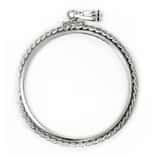 Sterling Silver 40.6 mm Rope Edge Coin Bezel Frame for Silver Eagle Dollar Coin