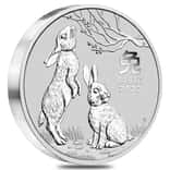2023 1 Kilo Silver Lunar Year of The Rabbit BU Australian Perth Mint In Cap