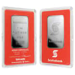 1 oz Platinum Bar - Scotiabank Valcambi Suisse .999+ Fine (In Assay)