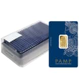 Box of 25 - 5 Gram Gold Bar PAMP Suisse Lady Fortuna Veriscan .9999 Fine (in Assay)