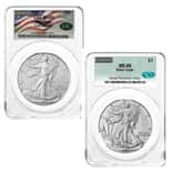 1 oz Silver American Eagle CAC MS 69 (Random Year)