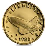 1988 America in Space U.S. Mint 1/4 oz Gold Medal