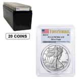 Box of 20 - 2023-S 1 oz Proof Silver American Eagle PCGS PF 70 FS (Flag)