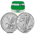 Roll of 20 - 2024 1 oz Silver American Eagle $1 Coin BU