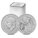Roll of 25 - 2024 Great Britain 1 oz Silver Britannia and Liberty Coin BU