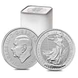 Roll of 25 - 2025 Great Britain 1 oz Silver Britannia BU