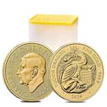 Tube of 10 - 2024 GB 1 oz Gold The Tudor Beasts Tudor Dragon Coin BU