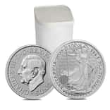 Tube of 25 - 2023 Great Britain 1/10 oz Platinum Britannia King Charles III Coin .9995 Fine BU