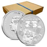 Box of 100 - 2024 1 oz Tuvalu SpongeBob SquarePants™ 25th Ann. Silver Coin BU
