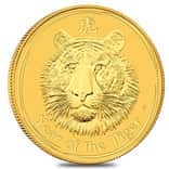 2010 1/10 oz Gold Lunar Year of The Tiger BU Australia Perth Mint In Cap