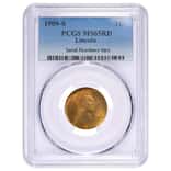 1909-S Lincoln Wheat Penny 1C PCGS MS 65 RD